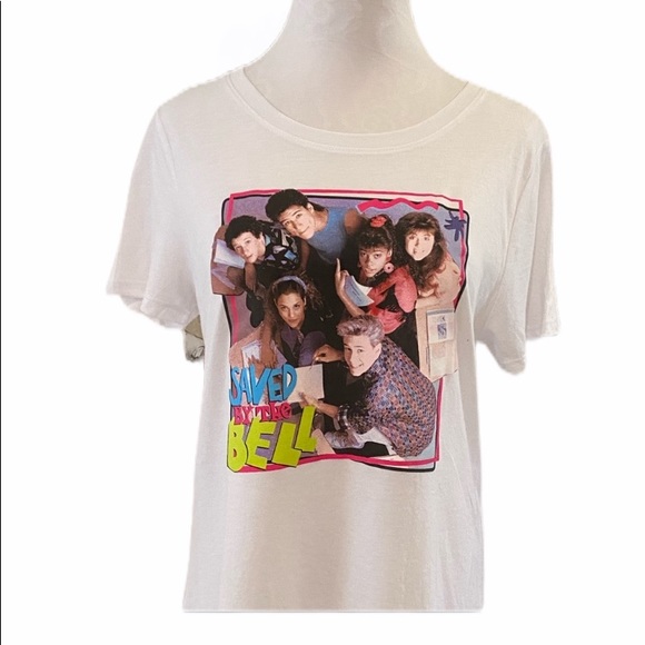 Saved By the Bell Tops - Saved By the Bell Transfer T-Shirt White NWT
